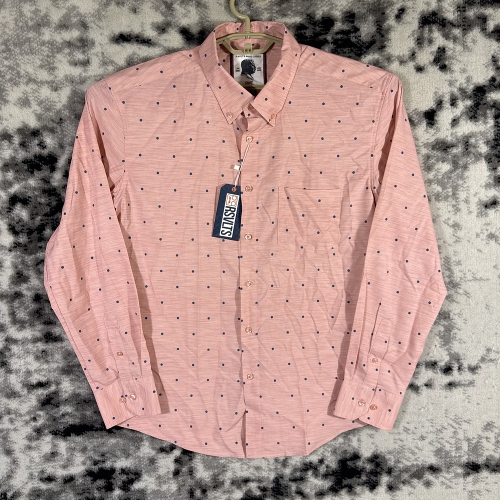 New RSVLTS Shirt Mens Size XL SLIM Polka Dot Performance Stretch Casual Parkwear